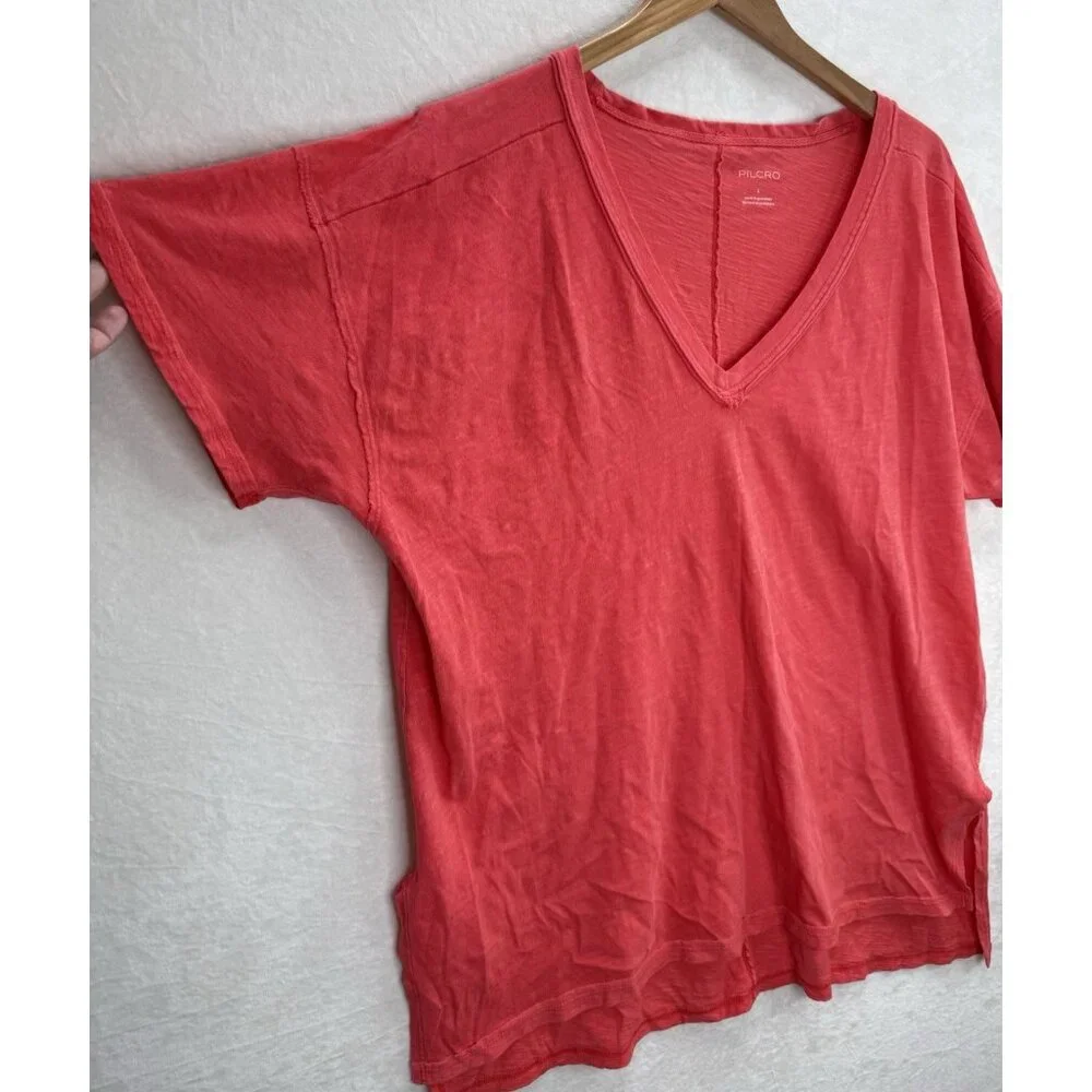 Anthropologie Pilcro Jordyn Perfect Oversized Cotton Slub Tee Size Large - Picture 3 of 7